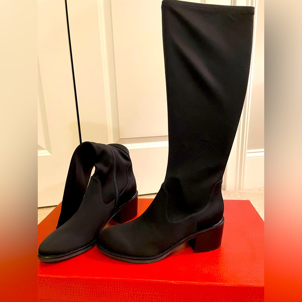 Donald Pliner Deno 2 Crepe Elastic Black Knee High Boots